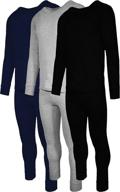 andrew scott men's thermal underwear set: 2 piece & 6 piece base layer long sleeve + long pant (1 & 3 pack mix match options) logo