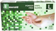 🧤 emerald shannon powder free vinyl gloves - large: 100-pack for optimal hand protection logo