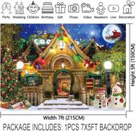 allenjoy 7x5ft fabric christmas night fairytale story house photography backdrop snowman gift reindeer santa toy background fireplace village kids family party decor portrait shoot photobooth banner logo