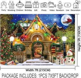 img 2 attached to Allenjoy 7X5Ft Fabric Christmas Night Fairytale Story House Photography Backdrop Snowman Gift Reindeer Santa Toy Background Fireplace Village Kids Family Party Decor Portrait Shoot Photobooth Banner