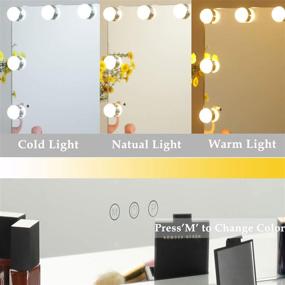 img 3 attached to 💡 AMST Hollywood Vanity Mirror: 12 Dimmable Bulbs, 3 Lighting Modes, USB Port, Smart Touch Control | L22.83 X H17.5 Inch