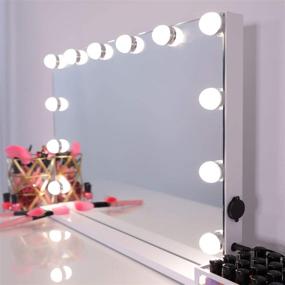 img 4 attached to 💡 AMST Hollywood Vanity Mirror: 12 Dimmable Bulbs, 3 Lighting Modes, USB Port, Smart Touch Control | L22.83 X H17.5 Inch