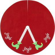 🎄 30-inch burgundy felt elf christmas tree skirt - festive xmas home décor логотип