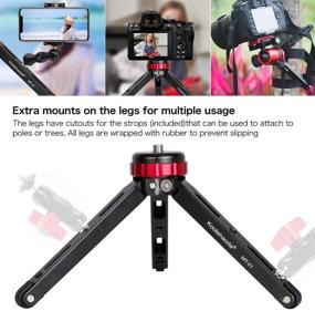 img 3 attached to 💪 Koolehaoda Tabletop Metal Tripod: 1/4 and 3/8 Screw Mount, Function Leg Design, Max Load 66lbs for DSLR Camera, Monopods (MT-01)