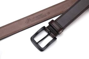 img 2 attached to 👜 Refined Luxury: High-Quality Genuine Leather Single Buckle Men's Accessories