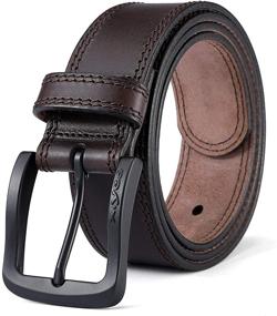 img 4 attached to 👜 Refined Luxury: High-Quality Genuine Leather Single Buckle Men's Accessories