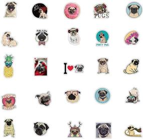 img 2 attached to 🐶 Pug Dog Waterproof Vinyl Stickers - 50 Pack for Water Bottles, Laptop, Refrigerator, Luggage, Computer, Mobile Phone, Skateboard Decals