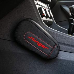 img 4 attached to 🚗 Armrest Pad for Kia Stinger: Driver Side Knee Pain Relief and Thigh Support Cushion in Black Red - Car Interior Accessory