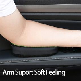 img 1 attached to 🚗 Armrest Pad for Kia Stinger: Driver Side Knee Pain Relief and Thigh Support Cushion in Black Red - Car Interior Accessory