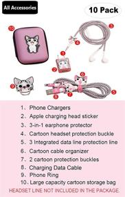 img 3 attached to 🧵 Stitch DIY Protector Stitch Set for iPhone 11 12 Pro Max XS XR X 7 8 Plus iPad - Data Cable USB Charger Data Line Earphone Wire Cute Cat Saver