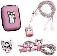 🧵 stitch diy protector stitch set for iphone 11 12 pro max xs xr x 7 8 plus ipad - data cable usb charger data line earphone wire cute cat saver logo