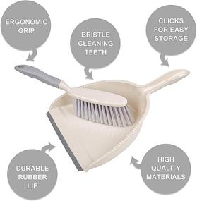 img 1 attached to Compact Hand Whisk Broom and Snap-on Dustpan Bundle, Portable Dust Pan and Brush Set for Floor, Sofa, Desk, Keyboard, Car (Beige)