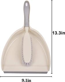 img 3 attached to Compact Hand Whisk Broom and Snap-on Dustpan Bundle, Portable Dust Pan and Brush Set for Floor, Sofa, Desk, Keyboard, Car (Beige)