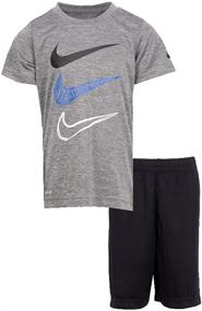 img 1 attached to 👕 Nike Dropsets T-Shirt & Shorts Set: Little Boy's 2-Piece Dri-FIT Bundle for Active Comfort