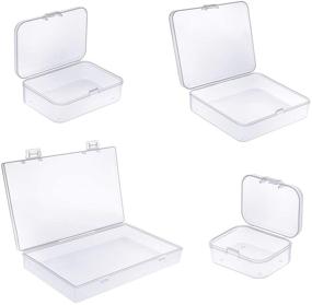 img 2 attached to Goodma 24-Piece Rectangular Empty Mini Clear Plastic Organizer Storage Box Containers with Hinged Lids, Mixed Sizes, Ideal for Small Items and Craft Projects