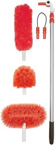 img 4 attached to OXO Good Grips 3-in-1 Extendable Microfiber Long Reach Duster: Ultimate Dusting Tool with Interchangeable Heads, Extends up to 8 ft