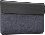 🖥️ lenovo 15-inch yoga laptop sleeve cover - leather and wool felt, magnetic closure, accessory pocket, gx40x02934, black logo