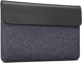img 4 attached to 🖥️ Lenovo 15-Inch Yoga Laptop Sleeve Cover - Leather and Wool Felt, Magnetic Closure, Accessory Pocket, GX40X02934, Black