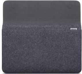 img 1 attached to 🖥️ Lenovo 15-Inch Yoga Laptop Sleeve Cover - Leather and Wool Felt, Magnetic Closure, Accessory Pocket, GX40X02934, Black