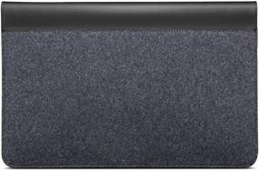 img 2 attached to 🖥️ Lenovo 15-Inch Yoga Laptop Sleeve Cover - Leather and Wool Felt, Magnetic Closure, Accessory Pocket, GX40X02934, Black