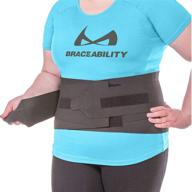 🔀 braceability xxxl plus size elastic & neoprene compression back brace: ultimate sciatica relief for 3xl, lumbar, waist, and hip support belt during sleep, work, and exercise логотип