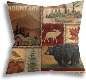 img 3 attached to 🐻 Rustic Lodge Bear Moose Deer Throw Pillow Case - Home Sofa Couch Bed Decorative Cushion Cover