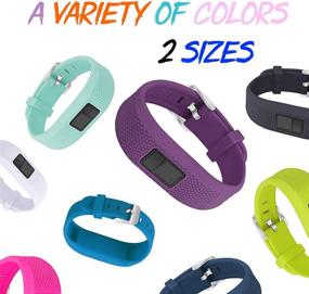 img 3 attached to 📿 Mosstek Soft Silicone Replacement Wristbands for Garmin Vivofit 3/jr/jr 2 - Compatible with Kids Girls Boys Women Men, Available in Small and Large Sizes