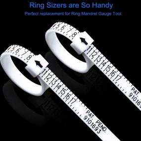 img 2 attached to 📏 Accurately Measure Loose Rings with 6PCS Upgrade Ring Sizer Measuring Tool – Premium 1-17 USA Ring Sizer Tool in White and Black, Reusable, Easy-to-Use, Comfortable Plastic – Essential Jewelry Tools