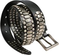 💼 premium fioretto italian cowhide leather studded men's belts and accessories: luxurious style and quality logo