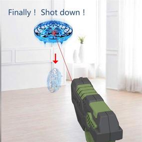 img 1 attached to 🚁 IOKUKI Hand Operated Mini Drones with Toy Gun Remote Control - Fun Indoor and Outdoor Flying Ball for Kids and Adults - Easy RC Mini Drone for Boys and Girls (Blue)