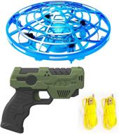 🚁 iokuki hand operated mini drones with toy gun remote control - fun indoor and outdoor flying ball for kids and adults - easy rc mini drone for boys and girls (blue) logo