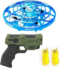 img 4 attached to 🚁 IOKUKI Hand Operated Mini Drones with Toy Gun Remote Control - Fun Indoor and Outdoor Flying Ball for Kids and Adults - Easy RC Mini Drone for Boys and Girls (Blue)