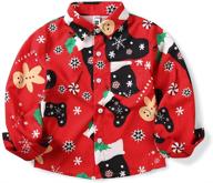 🎅 phorecys christmas sleeve button pattern boys' clothing: stylish tops, tees & shirts logo