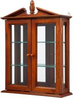 exquisite mahogany glass wall mounted storage curio cabinet - design toscano amesbury manor logo