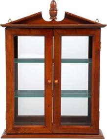 img 3 attached to Exquisite Mahogany Glass Wall Mounted Storage Curio Cabinet - Design Toscano Amesbury Manor