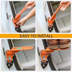 img 1 attached to 🚘 Universal Car Roof Access Step – Foldable Vehicle Door Latch Pedal for Easy Rooftop Access, Supports Both Feet – Ideal for Most Cars, SUVs, and Trucks (Orange)