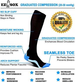 img 2 attached to 💪 Ez Sox Compression Socks: 20-30 mmHg, Seamless Toe for Men & Women - The Ultimate Support Solution