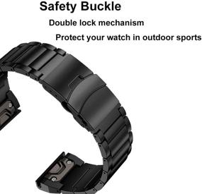 img 2 attached to 📿 LDFAS Fenix 6 Pro/5 Band: Premium 22mm Quick Release Stainless Steel Strap for Garmin Fenix 5, 5 Plus, 6, 6 Pro & Forerunner 935 Smartwatch - Easy Fit and Secure Buckle