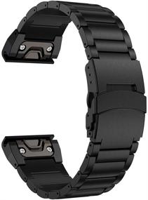 img 4 attached to 📿 LDFAS Fenix 6 Pro/5 Band: Premium 22mm Quick Release Stainless Steel Strap for Garmin Fenix 5, 5 Plus, 6, 6 Pro & Forerunner 935 Smartwatch - Easy Fit and Secure Buckle