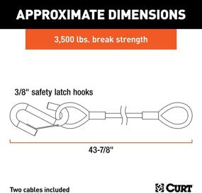 img 3 attached to 🔗 CURT 80136 43-7/8-Inch Vinyl-Coated Trailer Safety Cables with 3/8-Inch Snap Hooks - 2-Pack, 3,500 lbs Break Strength