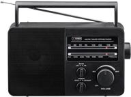 📻 jp-1 am/fm 2 band portable radio - ac or battery operated, black (batteries not included) logo
