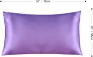 🛏️ adorila satin pillow cases, 4 pack silk pillow cases for hair and skin with envelope closure (includes 2 pillow cases, 1 eye mask, 1 pair of earplugs) - violet, 20x30 inches logo