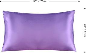 img 4 attached to 🛏️ ADORILA Satin Pillow Cases, 4 Pack Silk Pillow Cases for Hair and Skin with Envelope Closure (Includes 2 Pillow Cases, 1 Eye Mask, 1 Pair of Earplugs) - Violet, 20x30 Inches