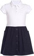 👗 nautica girls' school uniform polo dress: stylish and comfortable short sleeve design logo