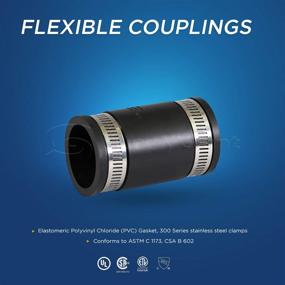 img 1 attached to 💪 Supply Giant 6I44x2 Flexible PVC Coupling with Stainless Steel Clamps 1 Inch Black - Pack of 2: Durable and Versatile Pipe Connectors