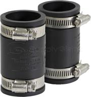 💪 supply giant 6i44x2 flexible pvc coupling with stainless steel clamps 1 inch black - pack of 2: durable and versatile pipe connectors логотип