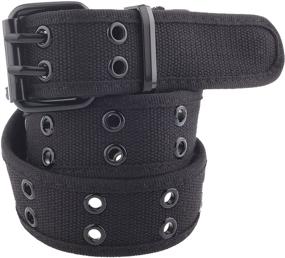 img 1 attached to 🎒 Boys' Accessories: Kids Two Hole Belt with Canvas Design
