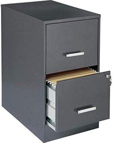 img 4 attached to 🗄️ Lorell SOHO 22" 2-Drawer File Cabinet LLR16871 - Sleek Metallic Charcoal Storage Solution