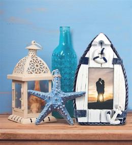 img 2 attached to 🧩 Puzzled Wooden Blue Sailboat Picture Frame: Intricate 2x3 Sculptural Wood Photo Holder with Meticulous Detailing - Handcrafted Coastal Nautical Themed Home Décor Accent