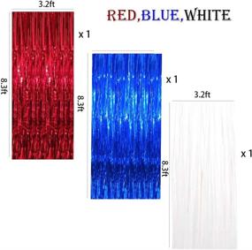 img 2 attached to 🎇 Pack of 3 Patriotic Shimmer Red White Blue Metallic Tinsel Curtains - 3.2ft x 8.3ft - Perfect Photo Backdrop for 4th of July, Labor Day, Memorial Day & Veterans Day Party Decorations